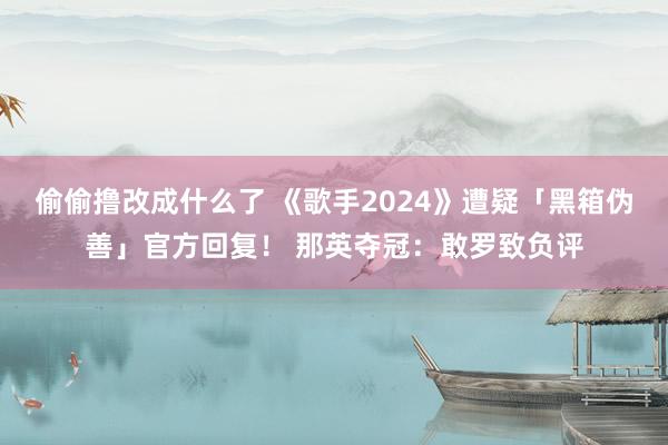 偷偷撸改成什么了 《歌手2024》遭疑「黑箱伪善」官方回复！ 那英夺冠：敢罗致负评