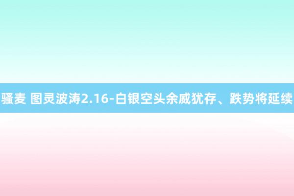 骚麦 图灵波涛2.16-白银空头余威犹存、跌势将延续