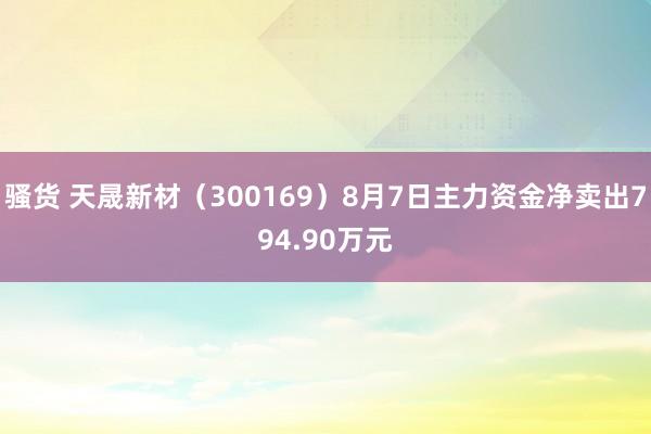 骚货 天晟新材（300169）8月7日主力资金净卖出794.90万元