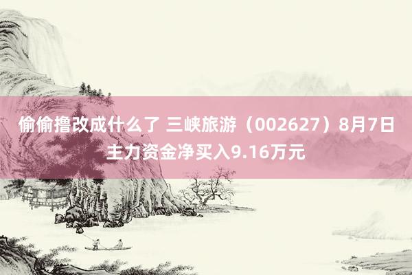 偷偷撸改成什么了 三峡旅游（002627）8月7日主力资金净买入9.16万元