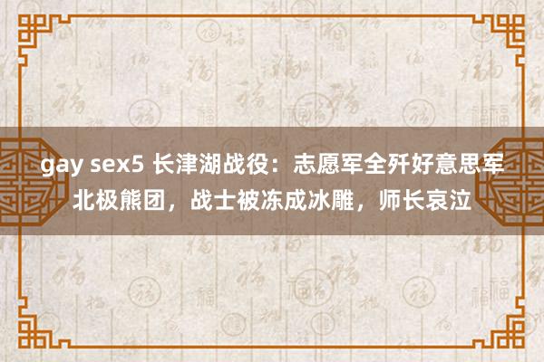 gay sex5 长津湖战役：志愿军全歼好意思军北极熊团，战士被冻成冰雕，师长哀泣