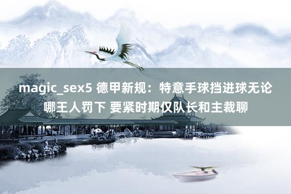 magic_sex5 德甲新规：特意手球挡进球无论哪王人罚下 要紧时期仅队长和主裁聊