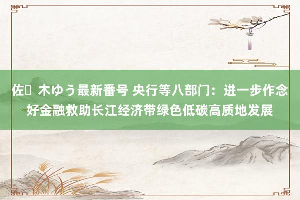 佐々木ゆう最新番号 央行等八部门：进一步作念好金融救助长江经济带绿色低碳高质地发展