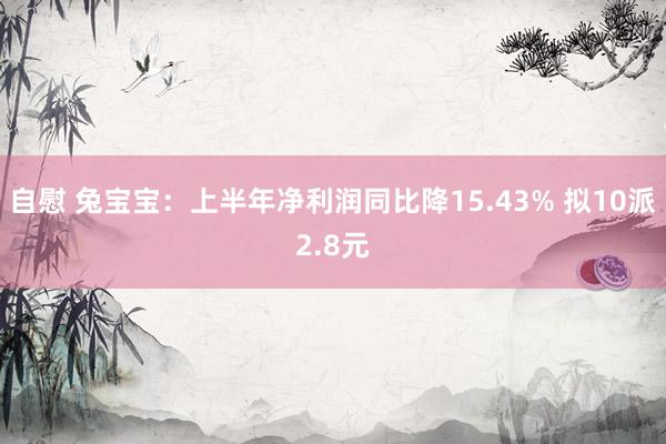 自慰 兔宝宝：上半年净利润同比降15.43% 拟10派2.8元